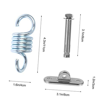 Toyvian 1Set Heavy Duty Hammock Hanging Kit Stainless Steel Swing Hook with Rotatable Bracket Spring Accessories for Easy Setup for Outdoor Swings Heavy Bags
