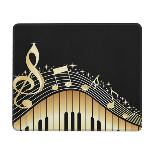 Piano Notes Music Yellow Mousepad Non-Slip Rubber Base Mouse Pads for Computers Laptop Office Desk Accessories Mouse pad 7.9 x 9.5 in - color: Piano