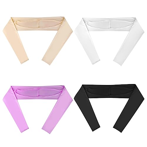 Yookat 4 Pieces Cooling Shawl Golf Cooling Shawl Arm Sleeve Sun Protection Golf Shrug for Women Men Outdoor Sports - color: Black, White, Purple, Nude