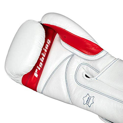 Fighting Leather Training Gloves - Boxing, MMA, Kickboxing, Punching Bag, Sparring Oz Gloves - color: White, size: 12 oz