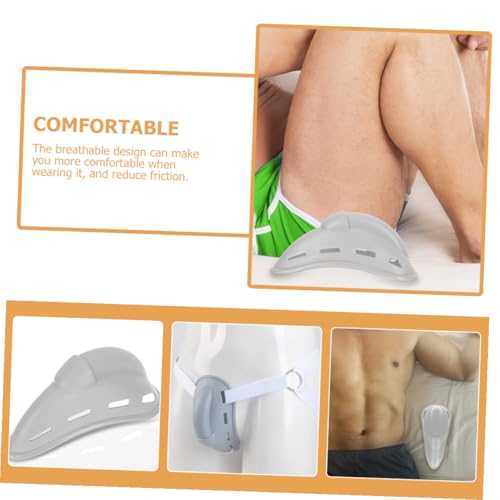 Luxshiny Breathable Sports Groin Guard Protective Cup Gray Soft Material Integrated Crotch Protector One Size for Boxing MMA and Athletic Impact Protection