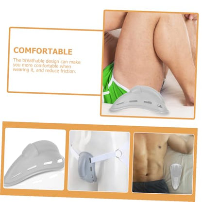 Luxshiny Breathable Sports Groin Guard Protective Cup Gray Soft Material Integrated Crotch Protector One Size for Boxing MMA and Athletic Impact Protection