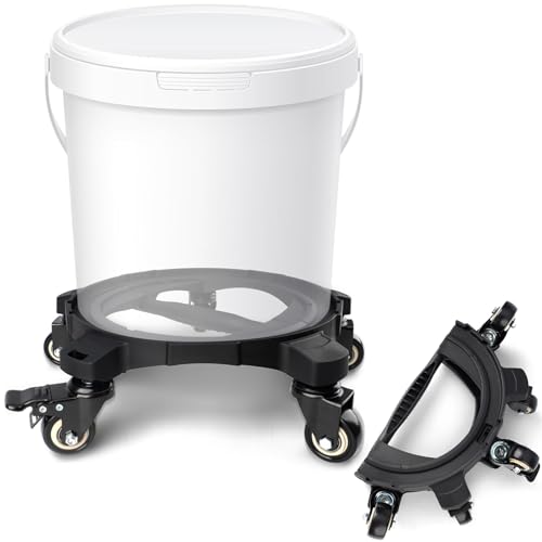 Upgraded Foldable Car Wash Bucket Dolly 5 Gallon with Wheels,360°Rolling Car Wash Buckets Dolly for Washing, Waxing, Removable Bucket Mover,Fits 3.5–5 Gallon Buckets,Supports Up to 265 lbs - size: B