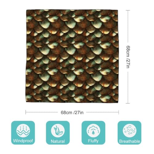 Women’s Square Scarf 27"x27", Lightweight Chiffon Satin Feel Fashion Scarf for Neck Hair Band Head Wrap Bag Accessory - color: Copper Scale Texture