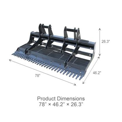 Skid Steer Attachment leveler harrow Medium Duty Land Leveler for Skid Steers, 78" Wide, Ideal for Landscape, Gravel Driveway Redressing & Soil Prepping