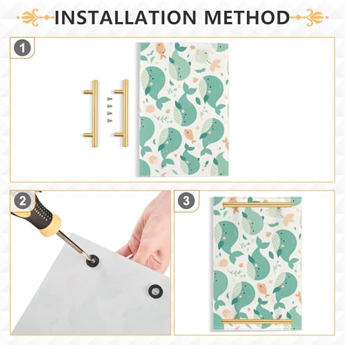 Bathroom Vanity Tray Counter Organizer, Turquoise Whales and Small Fish Pattern Decorative Tray with Handles Countertop Storage for Bathroom Bedroom Kitchen Home Farmhouse
