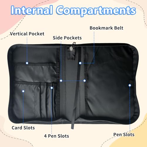 Bible Cover Case for Women, PU Leather Large Bible Cases with Zipper Fits Books Up to 12" x 9" x 2.76”, Bible Carrying Bag for Men, Alpaca with Glasses - color: Alpaca With Glasses