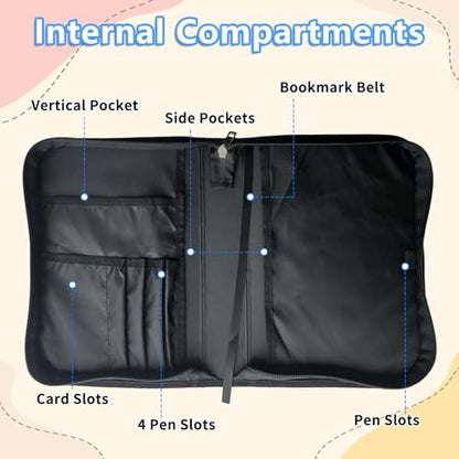 Bible Cover Case for Women, PU Leather Large Bible Cases with Zipper Fits Books Up to 12" x 9" x 2.76”, Bible Carrying Bag for Men, Frogs Mushroom - color: Frogs Mushroom