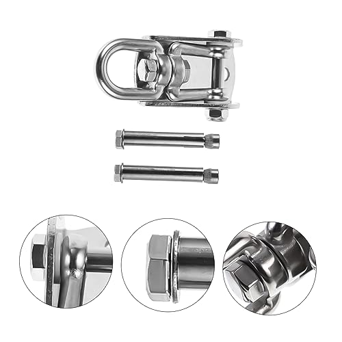 Hemoton Stainless Swing Hangers Heavy Duty Swingset Brackets Ceiling Hooks for Swing Hammock Hanging Fixing Kit