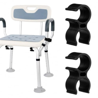 2PCS Shower Chair Shower Head Holder Clip Black Universal Clip | Replacement Bracket on Showerhead Clamp for Handheld Wand,Fits 22mm/0.86in Bath Chair Poles for Elderly,Disabled - color: Black
