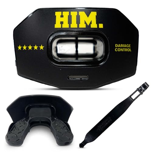 DAMAGE CONTROL Youth Football Mouth Guard – Breathable No Boil Mouthpiece, Protects Lips & Teeth, Works with Braces, Includes Helmet Strap – Sports Gear & Accessories (Him) - color: Him