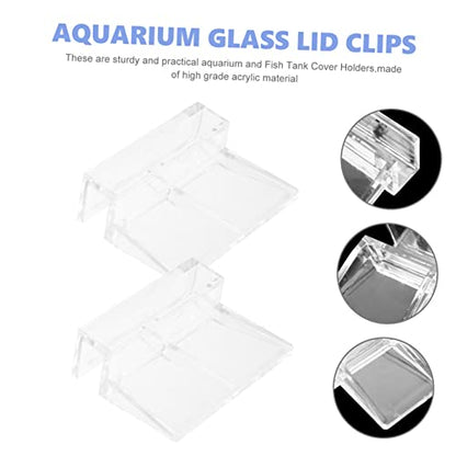 Yardwe 32pcs Acrylic Fish Tank Cover Holders Sturdy Aquarium Lid Racks for Easy Cleaning and Water Changes Suitable for Fish Tanks and Turtle
