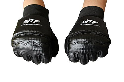 Men Kids Taekwondo Gloves Punch Bag Boxing Martial Arts MMA Sparring Grappling Muay Thai Training PU Leather Wrist Wraps Gloves - color: Black, size: X-Large
