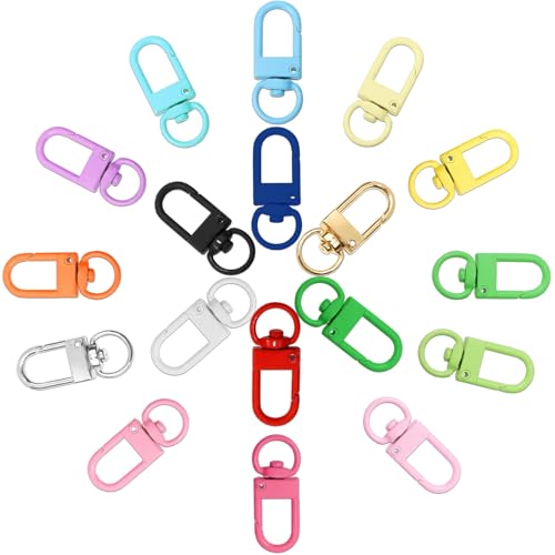 18PCS Colorful Lobster Claw Clasps for Keychains, Metal Keychain Hooks Swivel Snap Clasp Hooks Keychain Clips for DIY Crafts, Jewelry, Bags, Needlework - 1.26x0.48 in