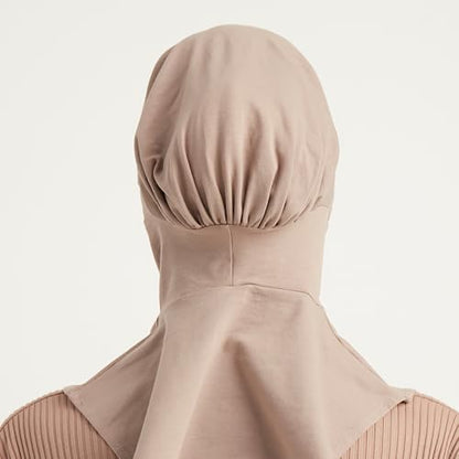 Modefa Women's Premium Cotton Ninja Bonnet - Complete Coverage - One Size Fits Most - For Muslim Women Ninja Undercap Hijab - color: Mink