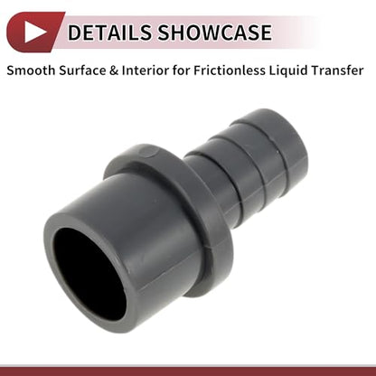 Plastic Hose Barb Fitting 1" x 5/8" Barb OD Straight Through Pipe Connector Grey 5 Pcs - color: Gray, size: 1" x 5/8" OD