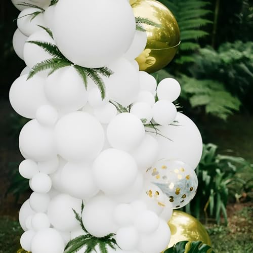 Voircoloria 90pcs White Balloons Garland Arch Kit, 18 12 10 5 Inch - color: 03 White, size: 5/10/12/18 inch - 90pcs