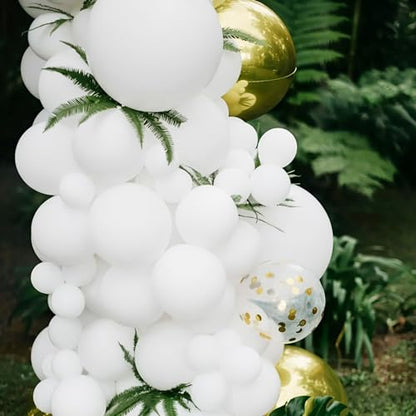 Voircoloria 90pcs White Balloons Garland Arch Kit, 18 12 10 5 Inch - color: 03 White, size: 5/10/12/18 inch - 90pcs