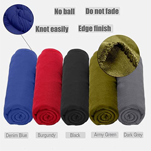 ZRQ 5 Pieces Knit Headscarf African Hair Scarf Jersey Turban Tie Headwraps Extra Long Soft Lightweight Comfortable for Black Women (Black,Bright Burgundy,Army Green,Denim Blue,Dark Gre) - color: Black,Bright Burgundy,Army Green,Denim Blue,Dark Grey