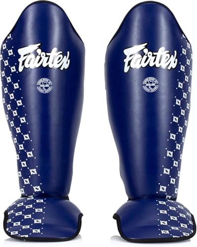 Fairtex SP5 남성, 여성, 아동용 무에타이 정강이 보호대 | 정강이는 프리미엄, 경량 및 내구성 | 훈련 또는 스파링 중에 정강이 부목을 방지하기 위한 확장된 보호 기능 - color: 블루., size: X-Small