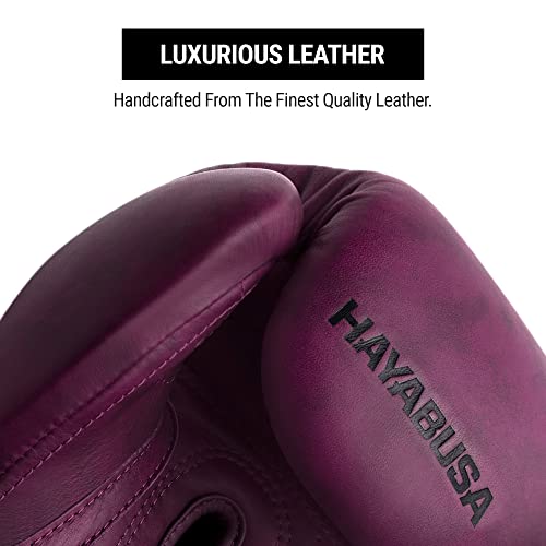Hayabusa T3 LX Leather Boxing Gloves | Leather Boxing Gloves, Training Gloves Men and Women, Sparring Gloves, Heavy Bag Gloves, 16oz Boxing Gloves, Muay Thai Gloves - color: Wine, size: 12oz