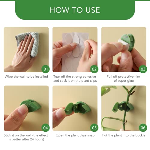 Plant Climbing Wall Fixture Clips 40 Pcs, Garden Vegetable Plant Support Binding Clip Invisible Wall Vines, Self-Adhesive Clips Plant Vine Traction for Indoor Outdoor Decoration