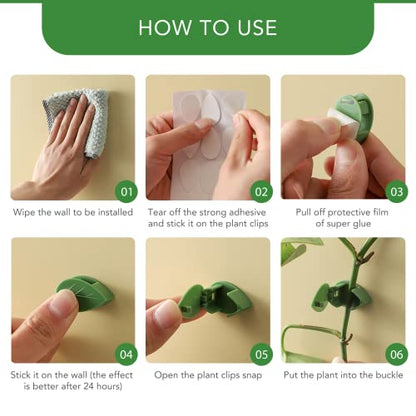 Plant Climbing Wall Fixture Clips 40 Pcs, Garden Vegetable Plant Support Binding Clip Invisible Wall Vines, Self-Adhesive Clips Plant Vine Traction for Indoor Outdoor Decoration
