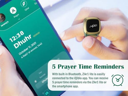 Smart Ring Counter, Smart Tasbih Zikr Ring, Muslim Islamic Prayer Smart Rings,Tasbih Counter Smart Ring, Digital Electronic Smart Tally Counter, Tasbeeh Smart Counter for Prayer (Green, 20mm)