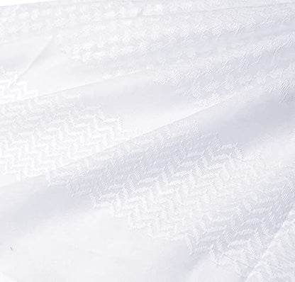 HOMELEX Keffiyeh Arab Head Scarf for Men Sheikh Muslim Turban Saudi Dubai Headwear - color: White