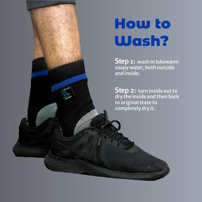 Waterproof Socks for Men & Women | Breathable 3-Layer Hiking Cycling Outdoor Socks | Wudhu Socks - size: Medium