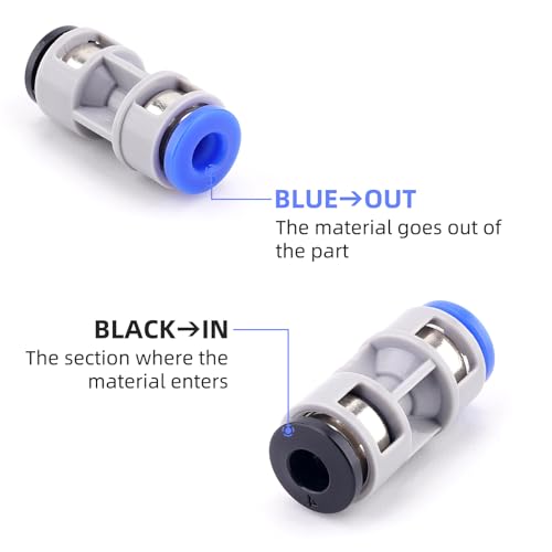 3pcs Teflon PTFE Tube Adapter Replacement for Bambu Lab | A1/A1MINI/P1P/P1S/P2S/X1/X1C/X1E/H2D/H2S 3D Printer,Plastic Metal Mixed Feed Connectors for Bambu Lab 3d Printer