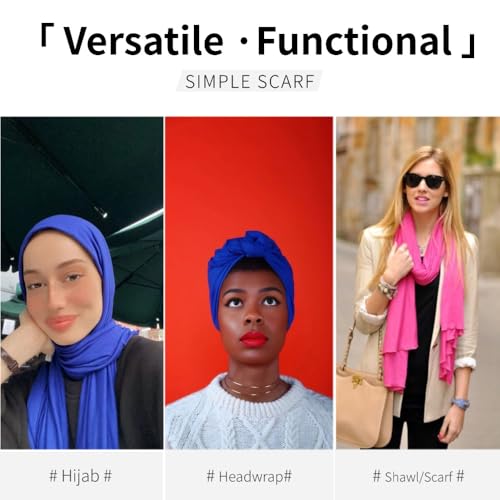 Soft Hijab Scarf for Muslim Women, 71" Long Head Wrap Shawl - color: Royal Blue