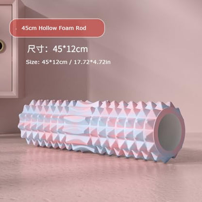 Solid Foam Roller Yoga Stick Roller Dual-Zone Leg Muscle Relaxation Deep Massage Relaxation Pain Relief (Purple (Hollow)) - color: Purple ( Hollow )