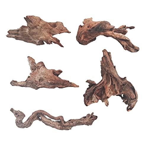 Natural Driftwood Decor for Aquarium Decorations Reptile Tank Accessories, Assorted Wood Branches Decorations on Reptile Fish Tank 2-10" 2 Pcs/4 Pcs/ 5 Pcs/ 6 Pcs (Pack of 5 (3.9 to 6 Inch)) - color: Pack of 5 (3.9 to 6 Inch)