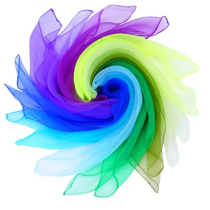 Fengek 9 Pcs Chiffon Scarf, 27.6 Inch Square Solid Color Bandana Handkerchief Ribbon Scarves for Women Girls - color: Multicolor 4