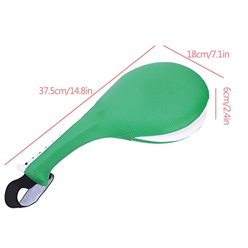 RiToEasysports Taekwondo Kick Pad, PU Leather Target Pad with High Dense Sponge 14.8 X 7.1 X 2.4 in, Shock Absorption Solid Stitching for Children Home Gym Martial Arts Training - color: Green