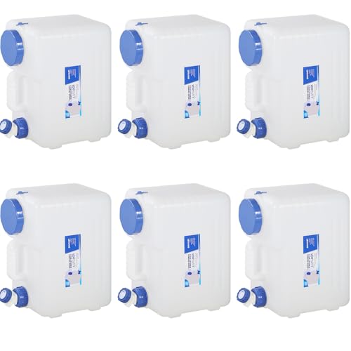 REDCAMP 3.9 Gallon/15L Portable Water Container with Spigot, White 6 Pack | BPA Free Camping Water Jug, No Leakage Water Tank, Portable Emergency Water Storage for Camping, Hiking, Hurricane Supplies - color: White, size: 3.9Gal/512Ounces, 6 Pack