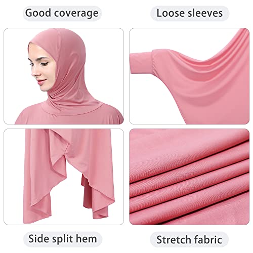 khalat Women's One-Piece Muslim Abaya Dress Large Overhead Prayer Ramadan Long Hijab Dress - color: Black, size: X-Large