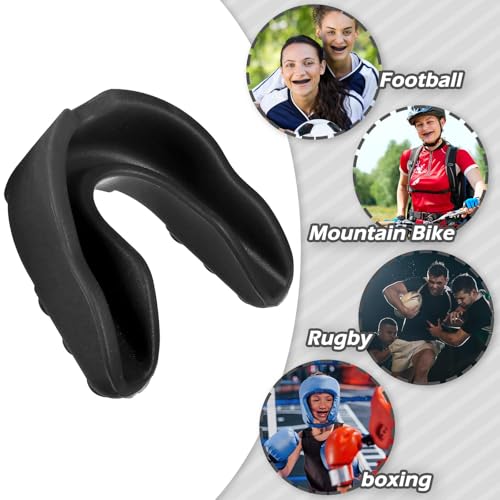 Kathfly 100 Pack Sports Mouth Guard Bulk Athletic Mouthguard Silicone Gum Mouthpiece Teeth Protection for Football Boxing Basketball Hockey Karate Lacrosse Wrestling(Black) - color: Black