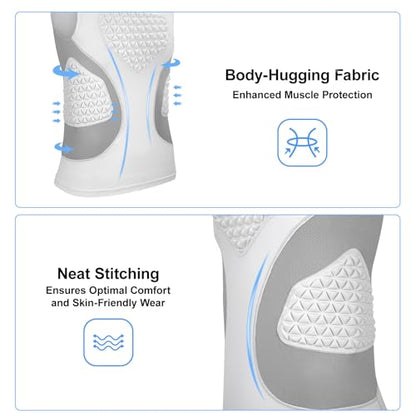 Youth Padded Compression Shirt Baseball Chest Protector Heart Sternum Guard - color: White Grey, size: Large