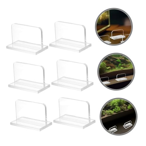 6pcs Aquarium Lid Handle Clear Acrylic Grip for Fish Tank Covers Replacement Parts for Aquariums Stable and Easy Installation and Reusable Fish Tank Supplies