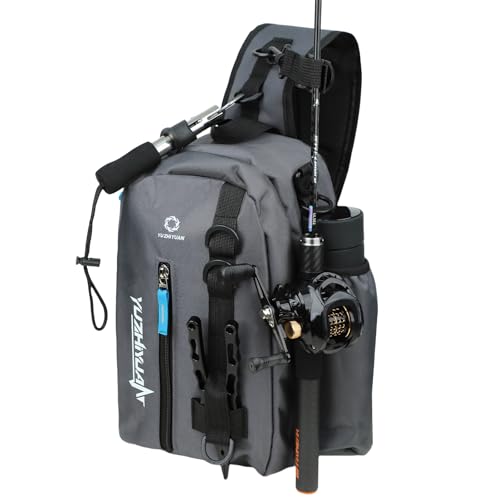 Small Fishing Bag with Rod Strap, Portable & Lightweight, Fish Small Tackle bag – Fits Tackle Boxes & Gear,Move Freely, Cast Smoothly - Fishing Gifts for Men - color: Dark Grey
