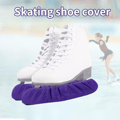 Qchengsan Ice Skate Blade Cover Plus Hockey Drying Rack,Ice Skate Blade Covers,Ice Skate Soakers,Hockey Equipment Gear Drying Rack - color: Purple