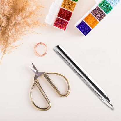 6 Pcs 6 Inch Metal Lab Spatula Micro Lab Scoop Spatula | Bead Scoop with Rounded Pointed Ends for Small Beads Laboratory Sampling Spoon for Mixing Powders Pastes Transferring Tool