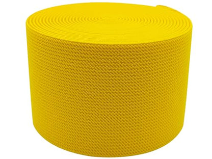 Gold Knit Elastic Band for Pants Waist 3 inch 5 Yards Wide Double-Side Twill Woven Elastic Heavy Stretch Elastic Spool Band for Sewing-Wigs-Skirts-Craft DIY Projects - color: Yellow