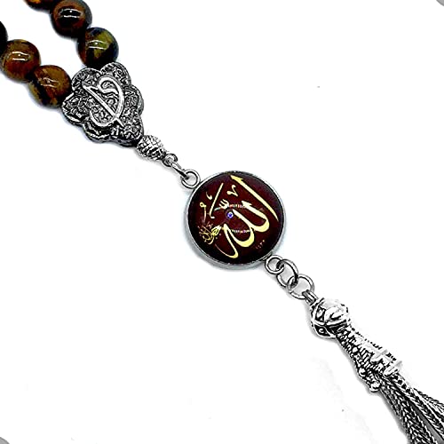 Design -Regal Collection Worry Beads - Prayer Beads Tesbih-Tasbih-Tasbeeh-Misbaha-Masbaha-Subha-Sebha-Sibha-Rosary (Regal 8mm- 33 Tiger Eye Stone Beads) - color: Regal 8mm- 33 Tiger Eye Stone Beads