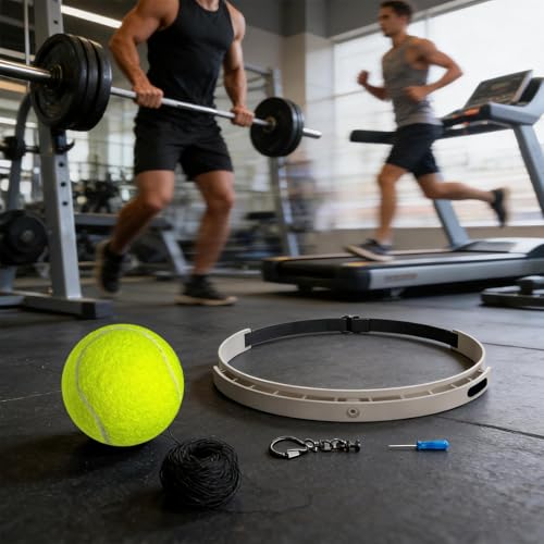 Boxing Reflex Ball, Wearable Fitness Gear, 6in Training Reaction Tool, Silicone Headband Material SPU Detail, Boxing Ball with Adjustable Strap, Living Room Bedroom Gym Men Women Teens Use - color: tennis