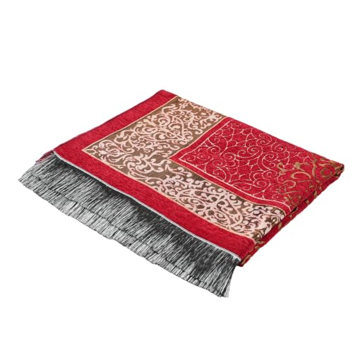 Islamic Prayer Rug Masjid Pattern Thin Mat 1pc Muslim Portable Blanket Ramadan Eid Gift Rug Turkish Prayer Carpet - Red, Styled - color: 1pc Redd
