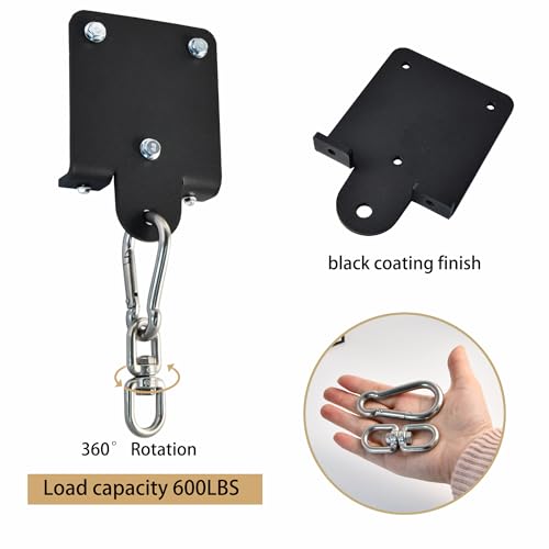 Heavy-Duty Punching Bag Hanger - 360° Swivel Mount Bracket for Boxing, Muay Thai, Yoga Swings & Hammocks - Universal Ceiling/Wall/Beam Mount - Includes Carabiner & Swivel Hook