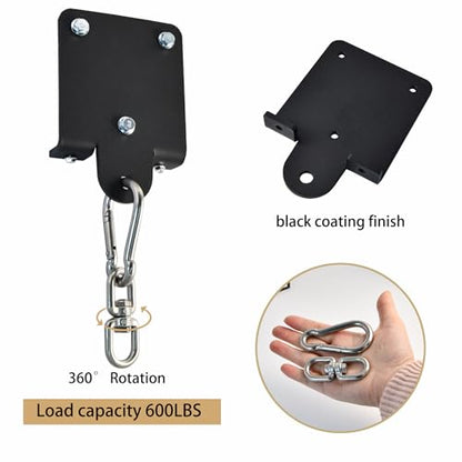 Heavy-Duty Punching Bag Hanger - 360° Swivel Mount Bracket for Boxing, Muay Thai, Yoga Swings & Hammocks - Universal Ceiling/Wall/Beam Mount - Includes Carabiner & Swivel Hook